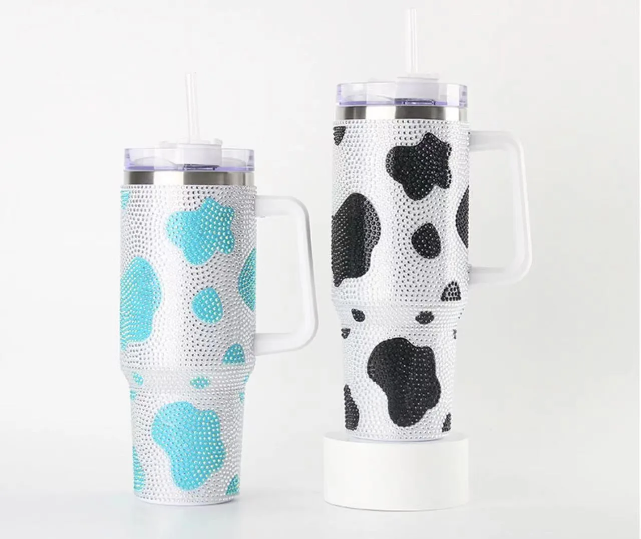 2024 Diamond Decoration Popular 40oz 20oz Straight Double Wall Stainless Steel Insulated Sublimation Tumbler With 11