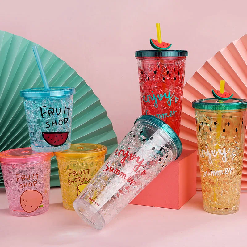 2023 Technology China New Design Wholesale Colorful Double Wall Plastic Watermelon Tumbler With Lid And Straw In Box 12