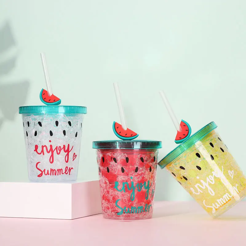 2023 Technology China New Design Wholesale Colorful Double Wall Plastic Watermelon Tumbler With Lid And Straw In Box 7