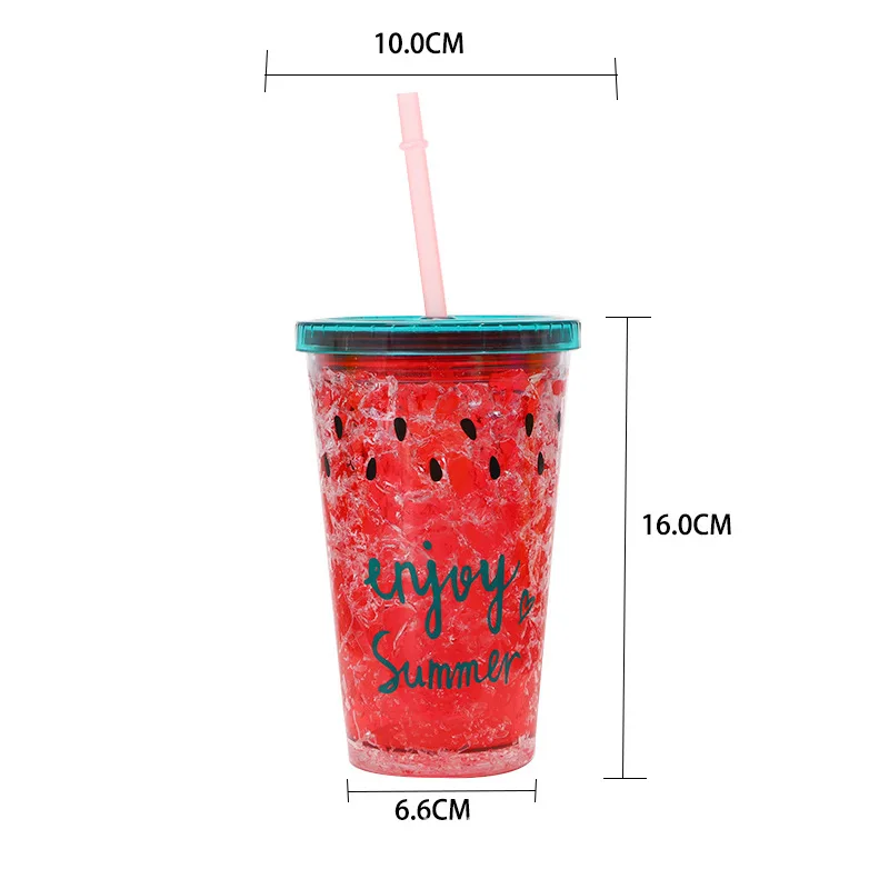 2023 Technology China New Design Wholesale Colorful Double Wall Plastic Watermelon Tumbler With Lid And Straw In Box 9