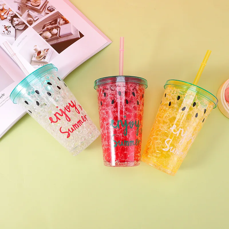2023 Technology China New Design Wholesale Colorful Double Wall Plastic Watermelon Tumbler With Lid And Straw In Box 11