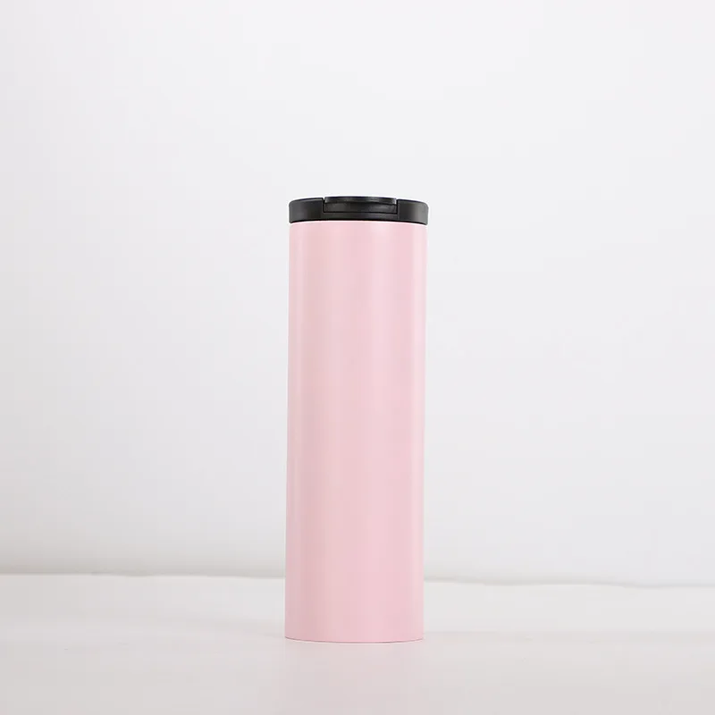 Wholesale Bulk 20oz Skinny Straight Blank Double Walled Stainless Steel Insulated Sublimation Tumbler With Lid 12