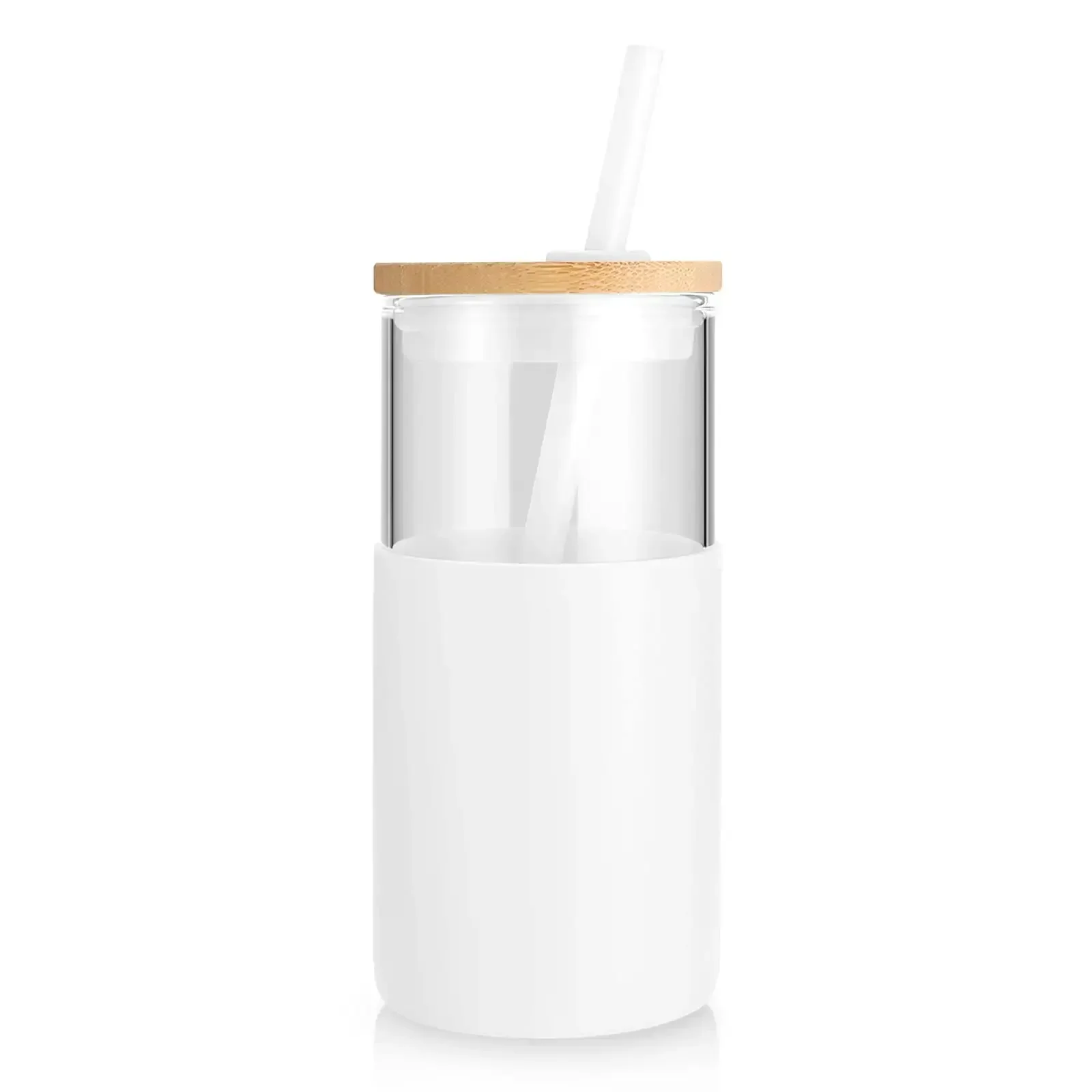 20oz صديقة للبيئة القش سيليكون واقية الأكمام غطاء من الخيزران Bpa الحرة الزجاج زجاجة ماء بهلوان المياه 8