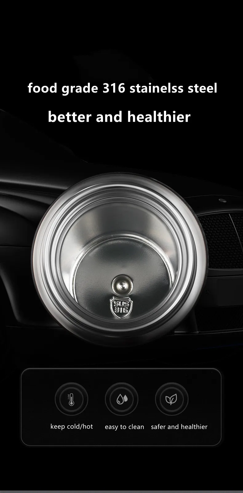 زجاجة مياه ذكية مع جهاز عرض درجة الحرارة LED الشهير الحالي، أداة ترمس بهلوان، 316 مكنسة كهربائية للأعمال من الفولاذ المقاوم للصدأ 10