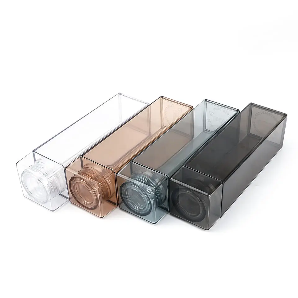 غطاء التحديد شعار مخصص زجاجة مياه الشرب مربعة عصرية بلاستيكية 500 مل طباعة نقل المياه الكلاسيكية في الصين بالجملة 8