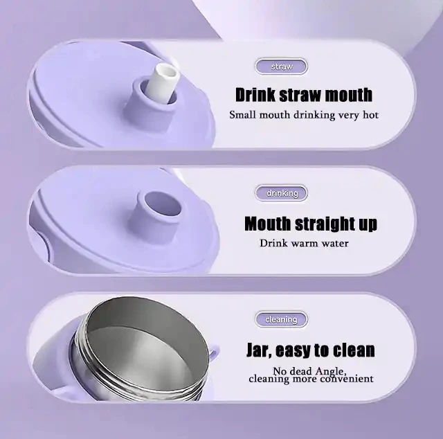 زجاجة مياه ذكية مع عرض درجة الحرارة Led الشهير الحالي كوب قارورة عازلة بسعة كبيرة 316 من الفولاذ المقاوم للصدأ، مكنسة لطيفة 12