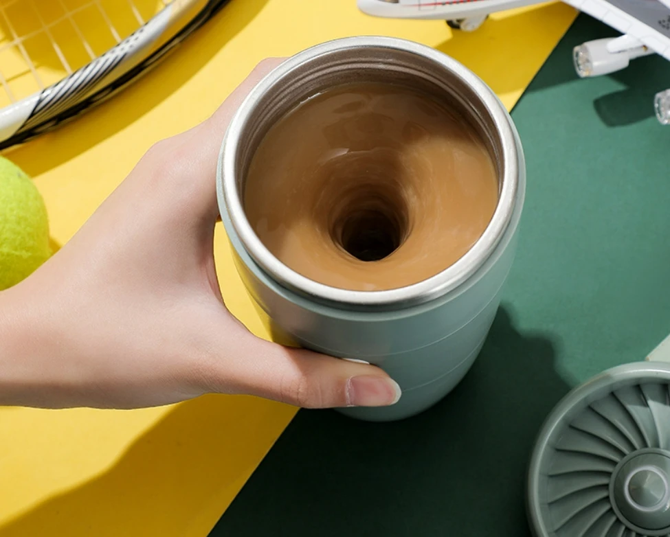 2023 جديد وصول الابتكار معزول الفولاذ المقاوم للصدأ الداخلية Abs الخارجي مكافحة تسرب ماجيك شفط المحرك اثارة كوب القهوة القدح 11