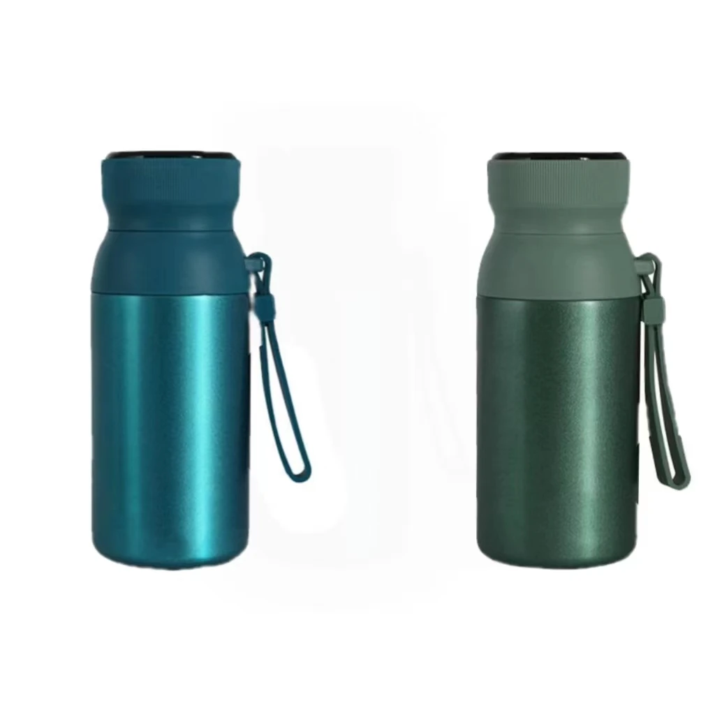 زجاجة مياه ذكية مع كوب ترمس لعرض درجة الحرارة LED الشهير الحالي ومقاوم للسقوط من الفولاذ المقاوم للصدأ 316 10