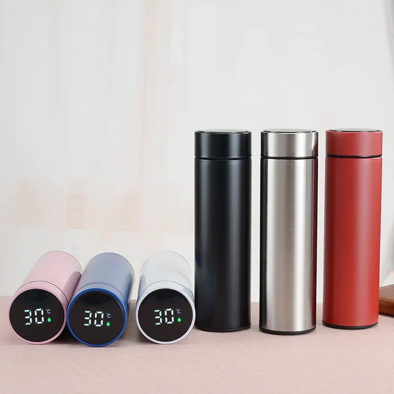 Wholesale Custom Logo Bpa Free Filter Hot Sublimation Reusable Temperature Insulated Stainless Steel Smart Thermal Water Bottle 9