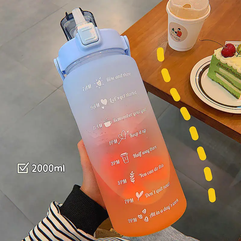 Motivational Water Bottle Selection Bpa Tritan Plastic Classic Giveaways Hiking China Free Gym Fitness Sports Large Capacity 2l 8
