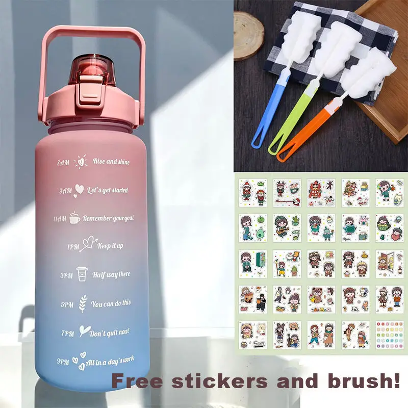 Motivational Water Bottle Selection Bpa Tritan Plastic Classic Giveaways Hiking China Free Gym Fitness Sports Large Capacity 2l 12