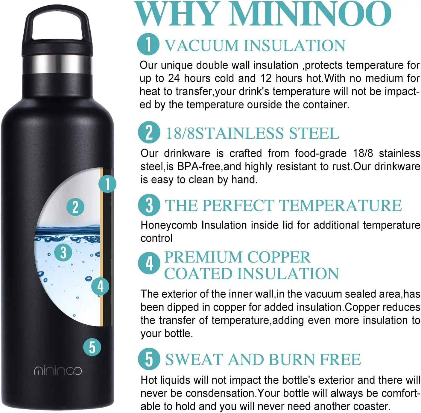 China Selection Amazing Zone Hot Sell Wide Mouth Double Wall Stainless Steel Insulated Water Bottle 13