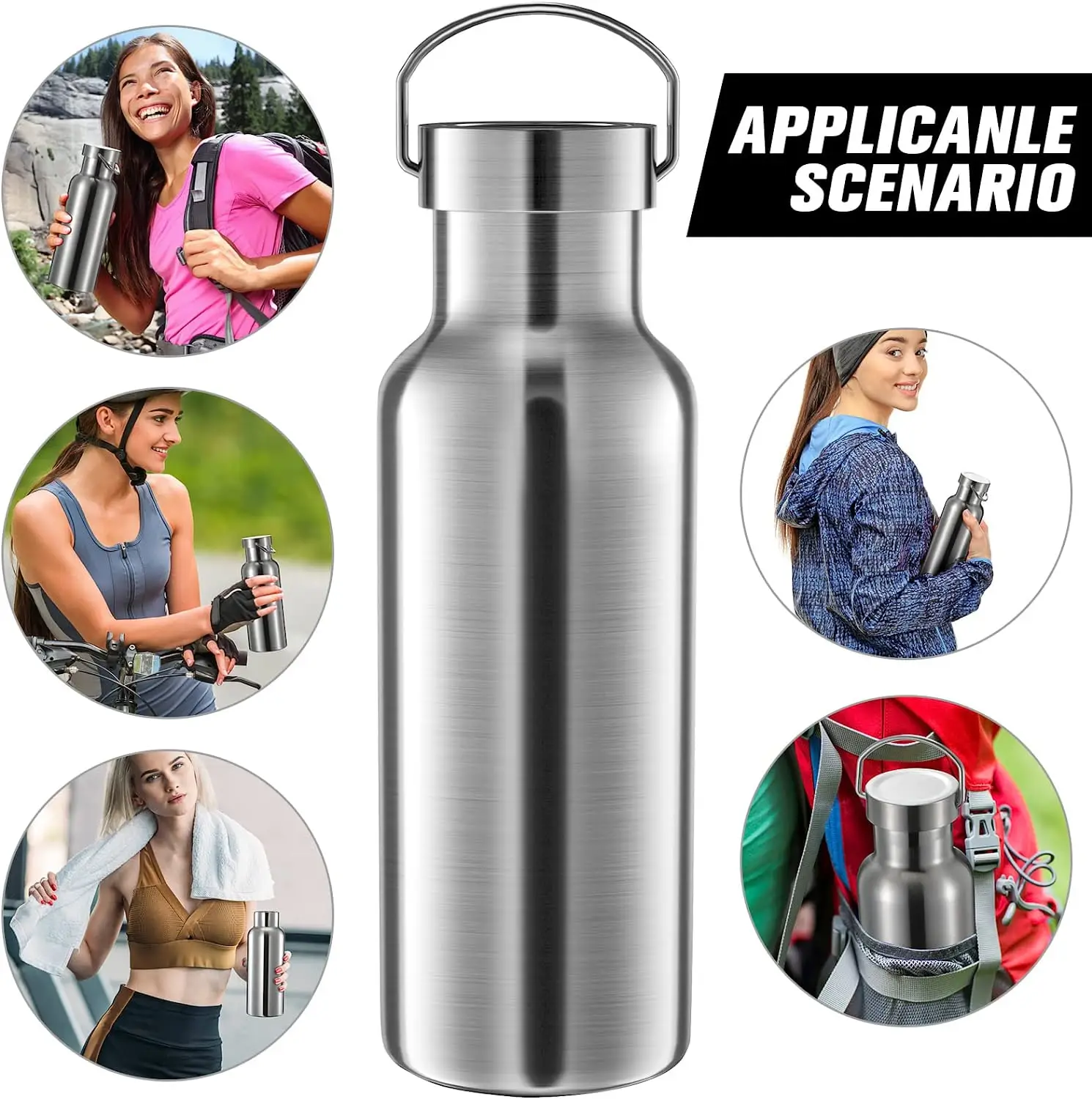 China Selection Hot Custom Logo Double Wall Vacuum Flasks Thermos Stainless Steel Insulated Sports Gym Hot Water Water Bottle 9