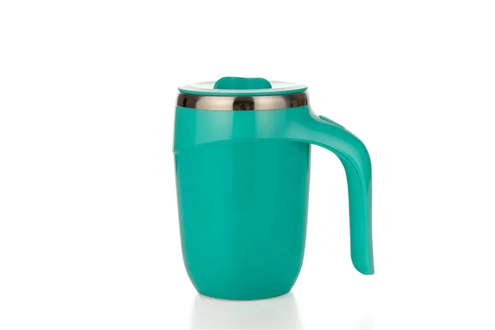 كوب قهوة معزول جديد من الصين، كوب شفط مزدوج الجدار قابل لإعادة الاستخدام مع كوب مكتب بغطاء مانع للانسكاب 13