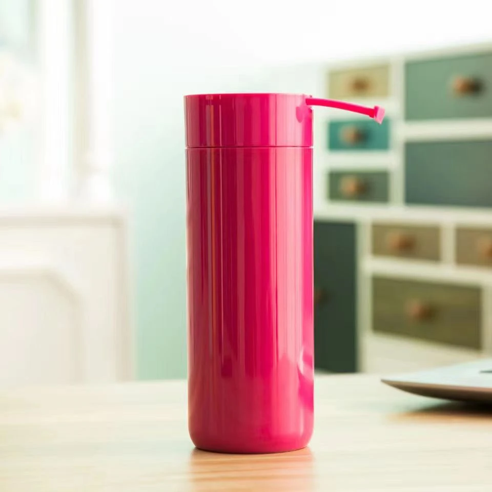 Botella de agua deportiva de acero inoxidable con boca ancha y aislamiento de color y logotipo personalizado, con tapas y pajita1 7