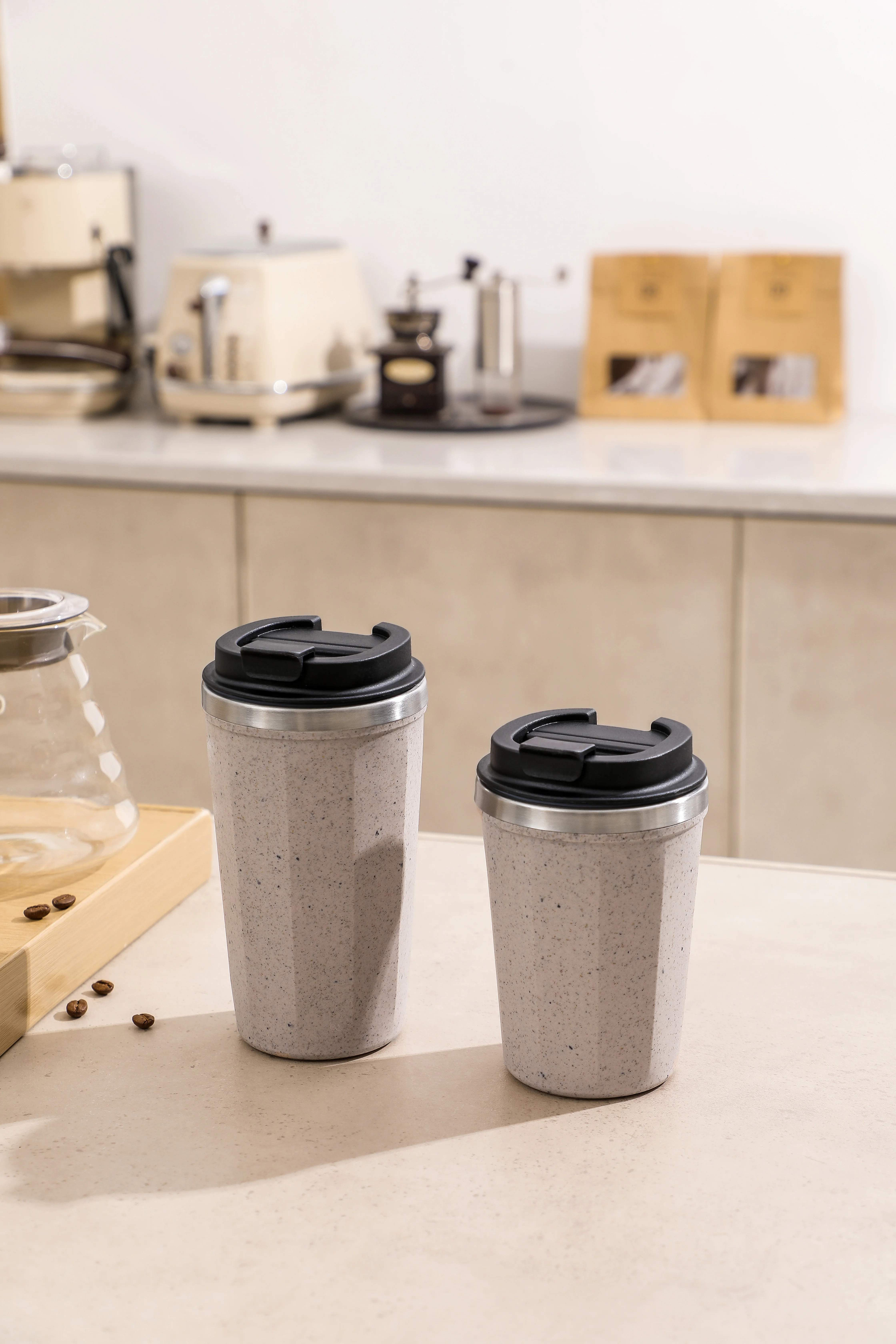 كوب قهوة من الفولاذ المقاوم للصدأ قابل لإعادة الاستخدام بشعار مخصص، كوب بدون انسكاب وغير قابل للسقوط1 10