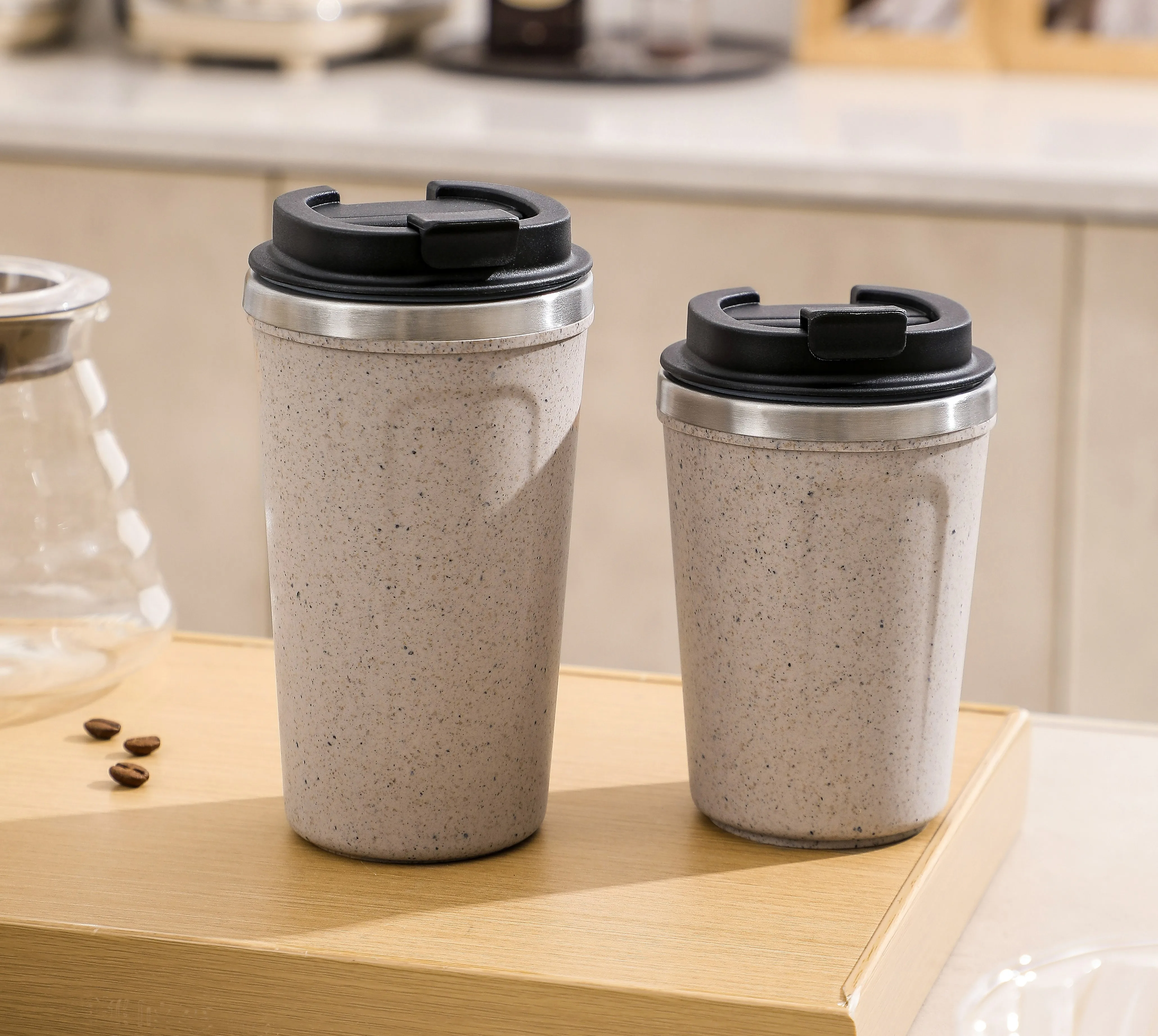 كوب قهوة من الفولاذ المقاوم للصدأ قابل لإعادة الاستخدام بشعار مخصص، كوب بدون انسكاب وغير قابل للسقوط1 12