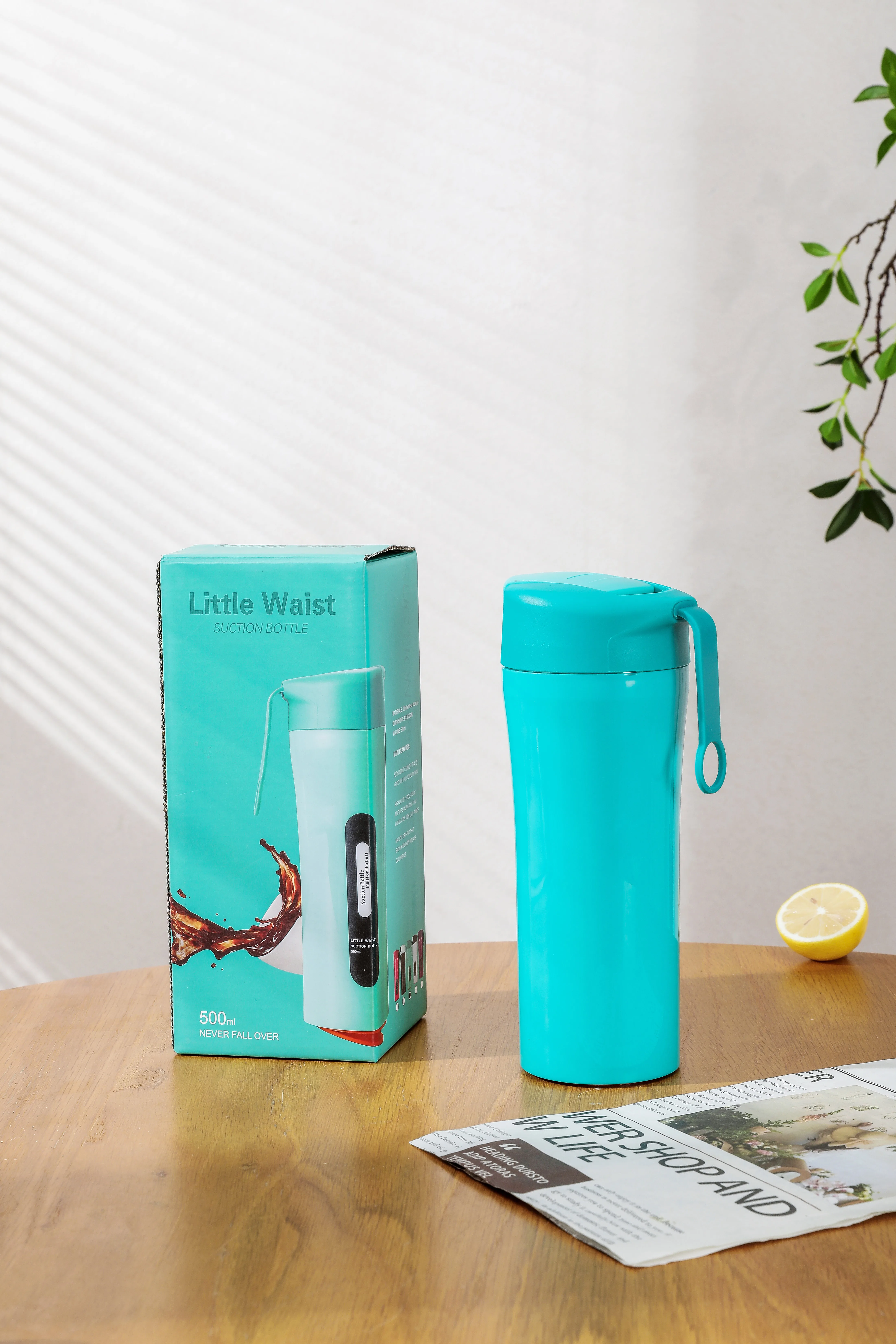 شعار مخصص قابل لإعادة الاستخدام مربع مضاد للسقوط شفط زجاجة مياه من الفولاذ المقاوم للصدأ كوب قهوة غير قابل للتسرب كوب قهوة غير قابل للسقوط 13