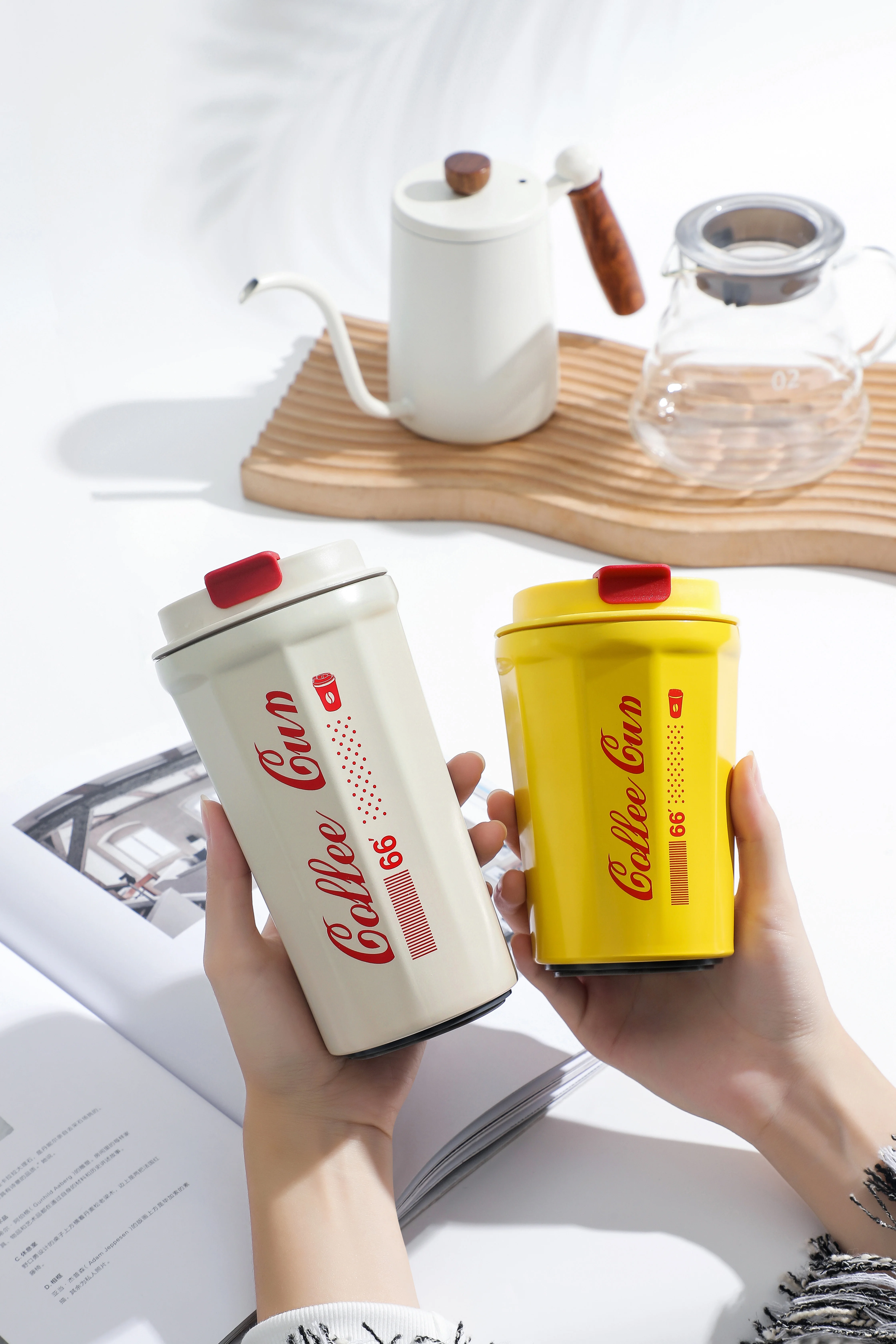 شعار مخصص 304 الفولاذ المقاوم للصدأ جدار مزدوج فراغ معزول الحرارية كوب قهوة للسفر غير السقوط القدح 10