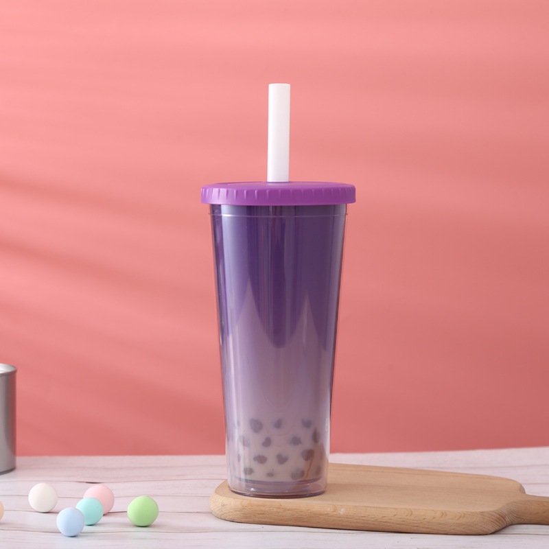 Copos de chá de bolha reutilizáveis de plástico de qualidade alimentar Ineedu da China Selection com canudo grosso de 14 mm 8