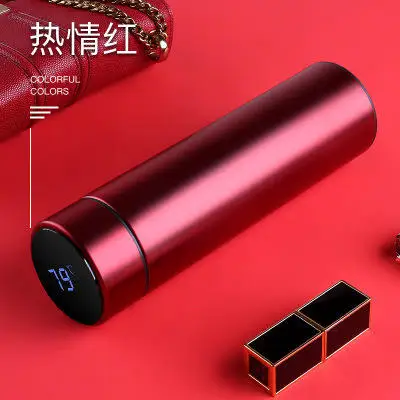Selección de China Doble aislamiento al vacío digital Vaso termo de 500 ml Botella de agua inteligente de acero inoxidable con pantalla LED de temperatura 7