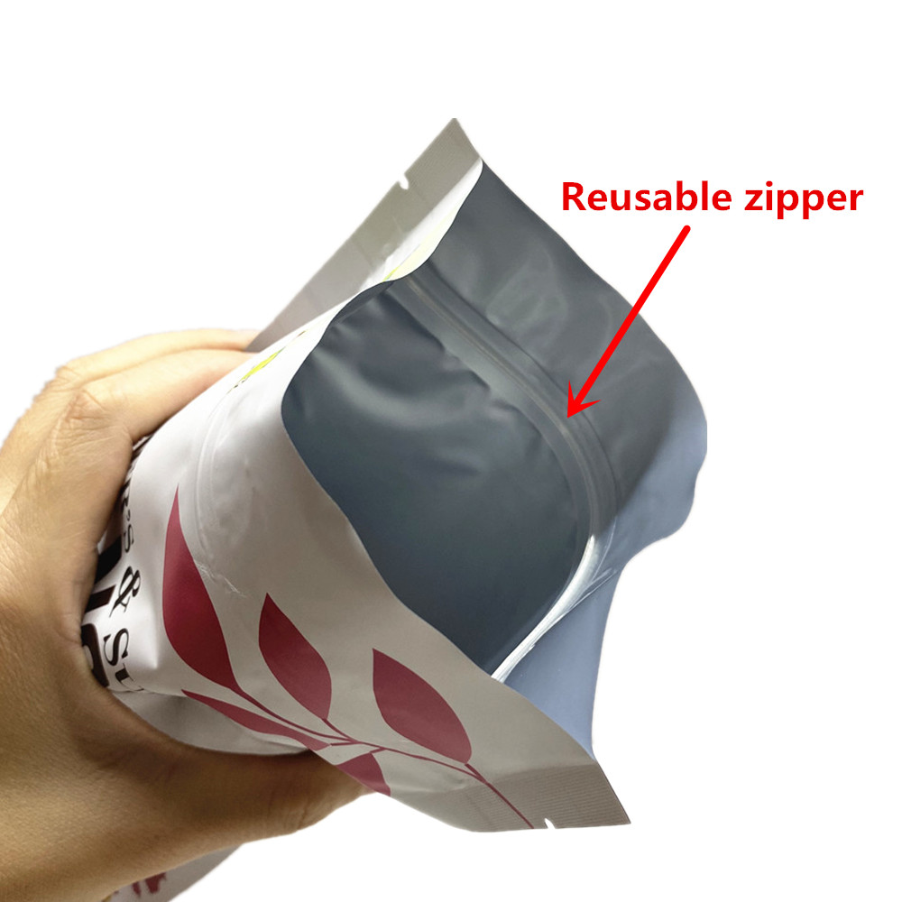Kundenspezifischer, geruchsdichter, recycelbarer Standbeutel aus Kunststoff in Lebensmittelqualität mit Reißverschluss 8