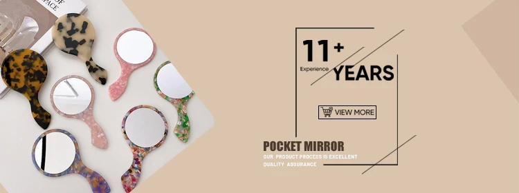 Dowell New Thickened Version Of Retro Sheet Mirror Daily Portable Small Round Acetate Makeup Mirror 8