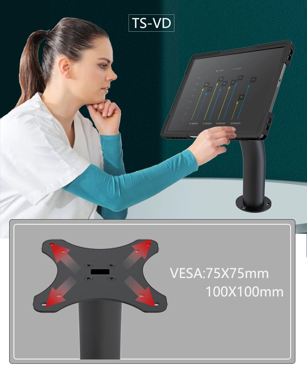 Curved Desktop Tablet Stand Holder-Peacemounts TS-VD 14