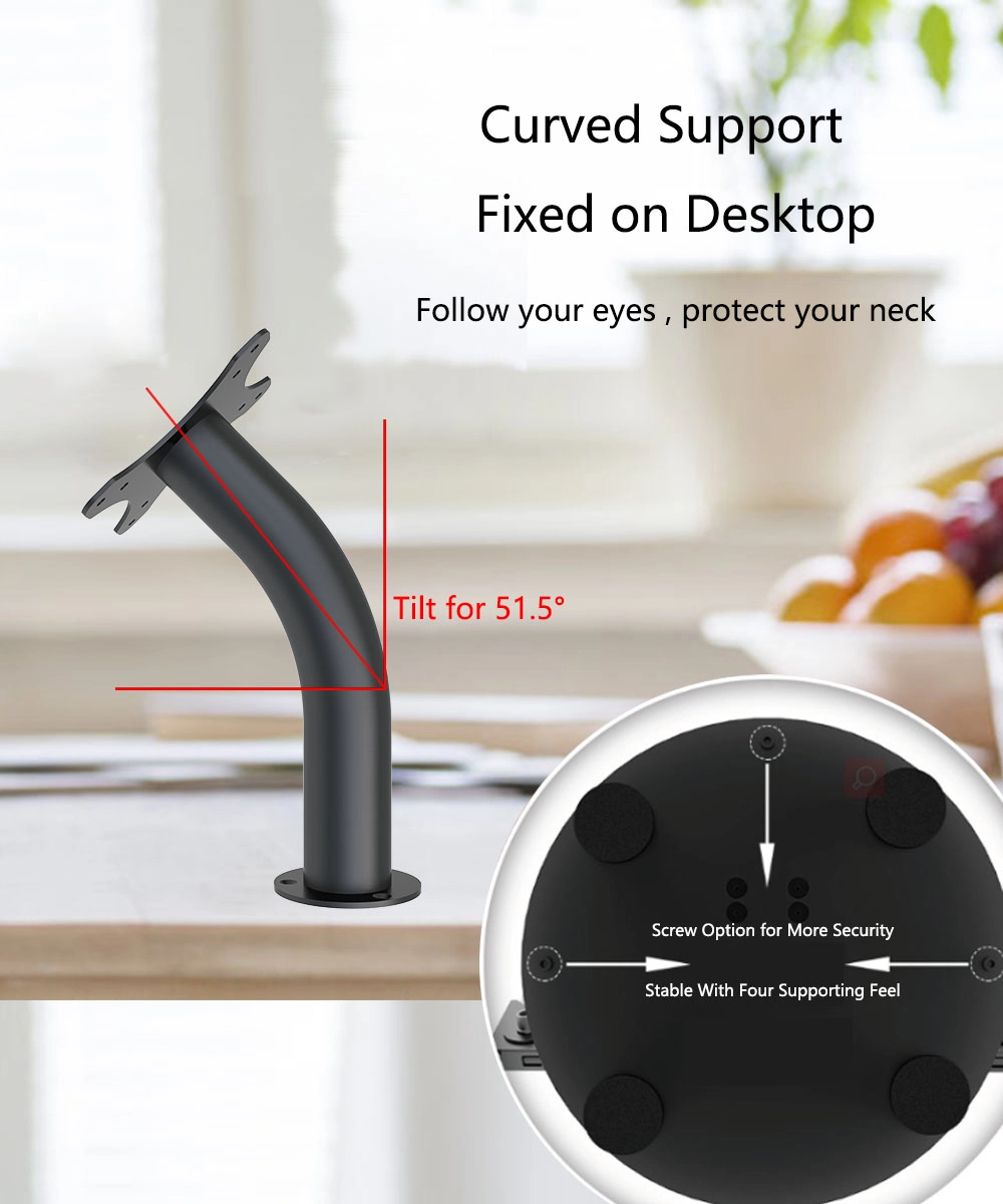 Curved Desktop Tablet Stand Holder-Peacemounts TS-VD 15