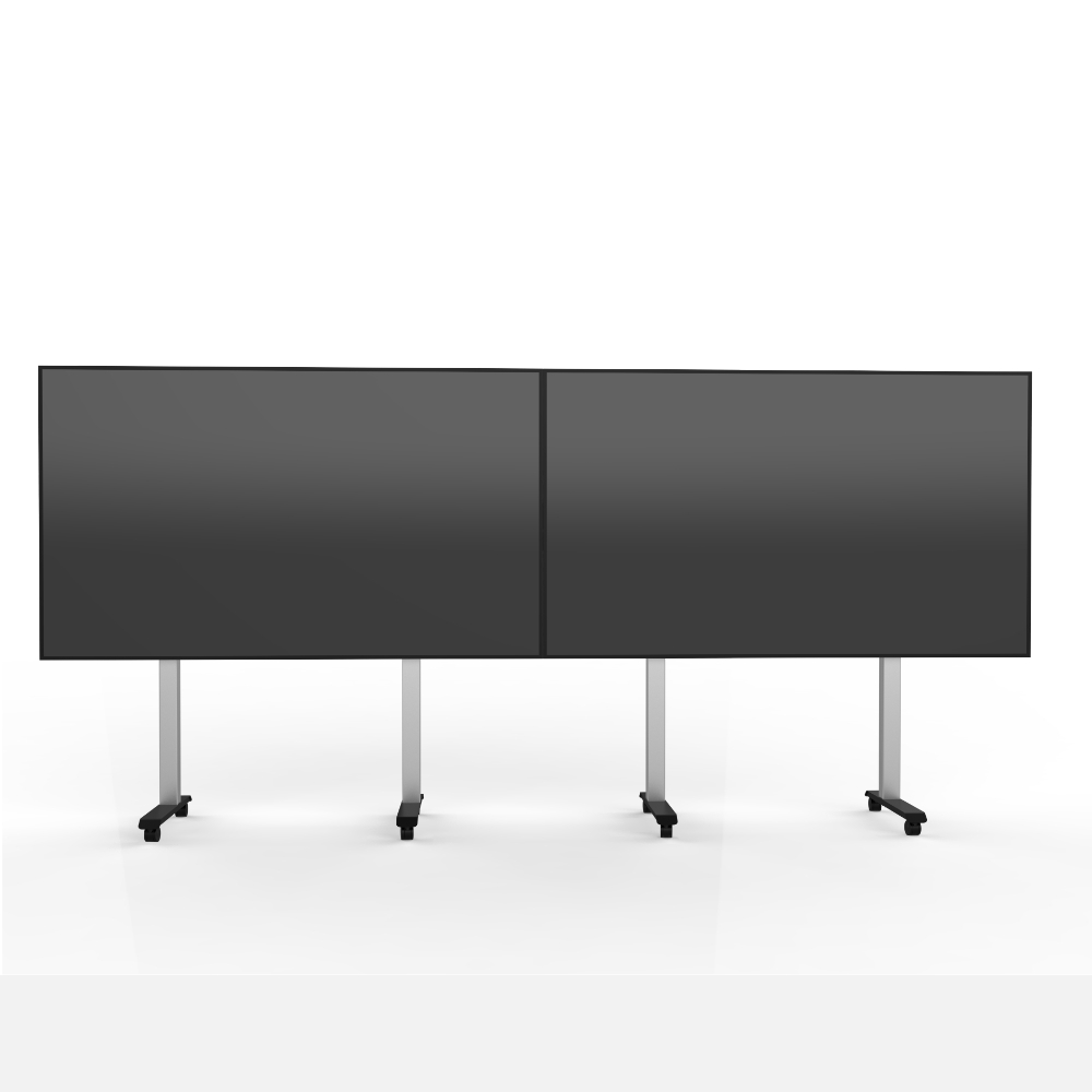 Support de sol TV pour chariot TV mobile pour deux écrans-Peacemounts MLH-01 12