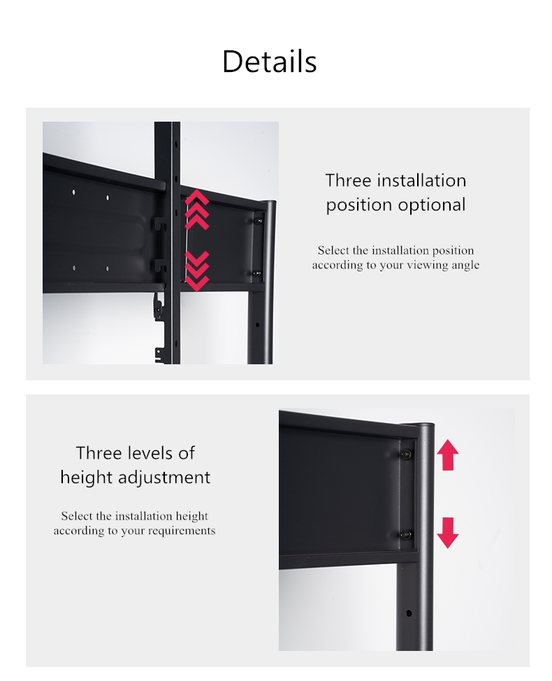 Mobile TV Mounts & Carts with Shelves Portable TV Floor Stand for Home or Office Use-Peacemounts PM-1150 17