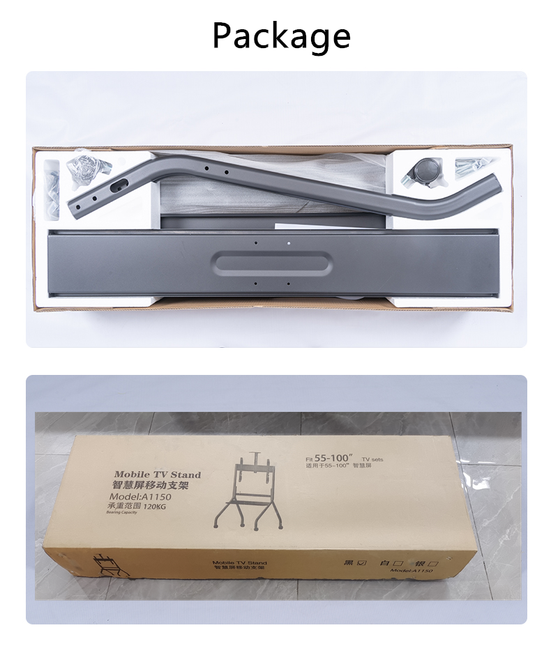 Mobile TV Mounts & Carts with Shelves Portable TV Floor Stand for Home or Office Use-Peacemounts PM-1150 19