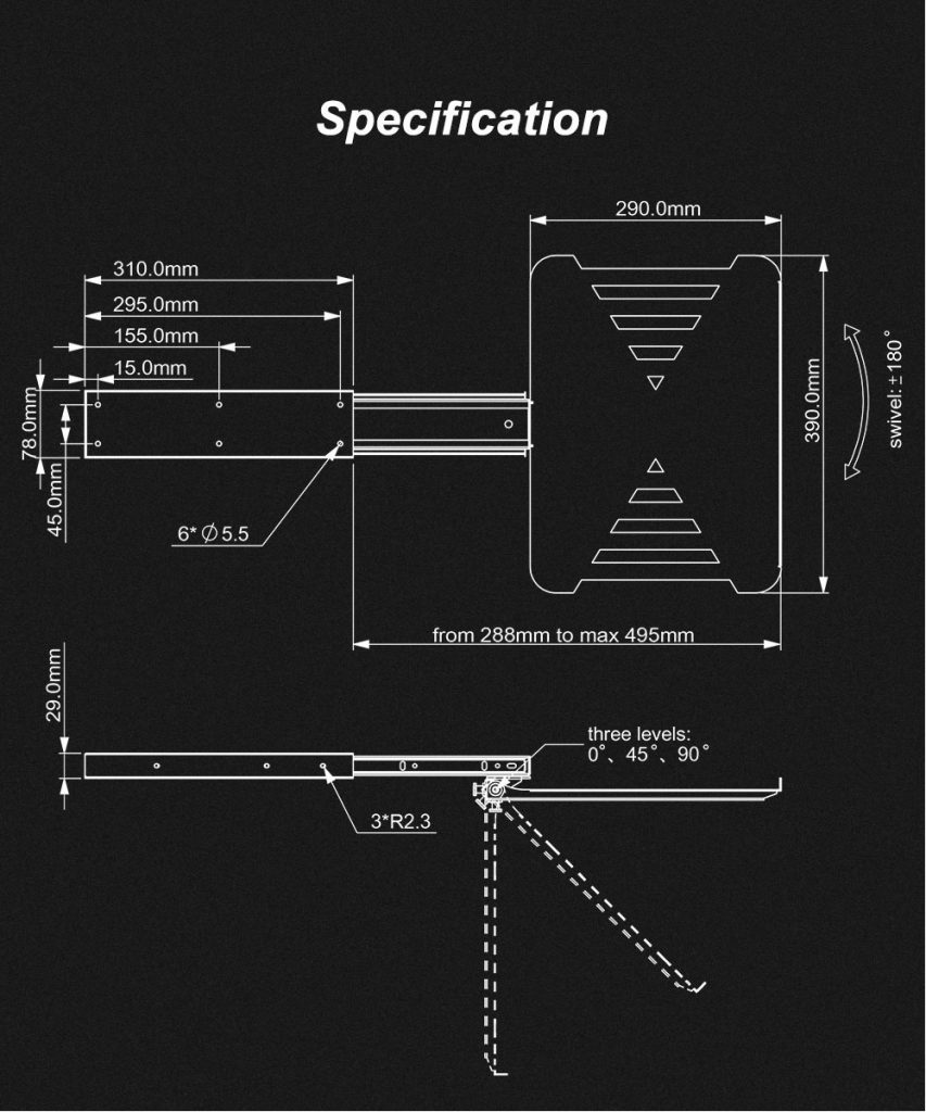 SLH-1 Tempat Laptop Geser Untuk Meja Kantor 15