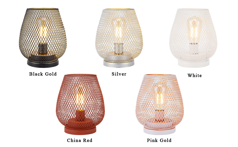 Lampada da tavolo in rete metallica bianca Lampada da notte senza fili alimentata a batteria Lampada da tavolo per ristorante all'ingrosso 14