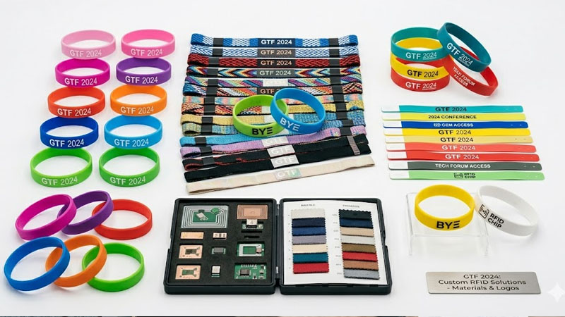 Custom RFID wristbands in different materials and colors for business access control