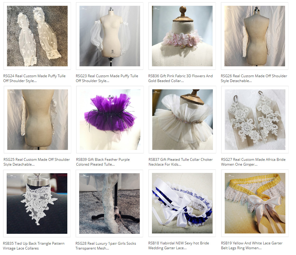 Real Custom Made Puffy Tulle Off Shoulder Style Detachable Sleeves For Wedding Dress 5