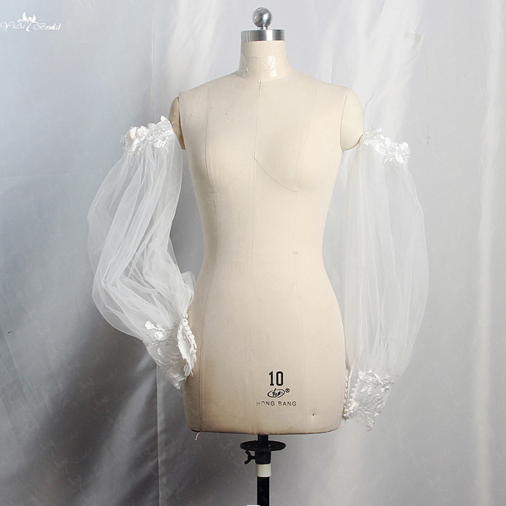 Real Custom Made Puffy Tulle Off Shoulder Style Detachable Sleeves For Wedding Dress 4