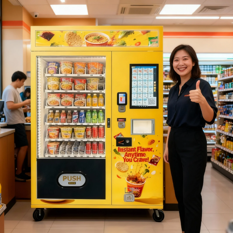 آلة بيع رامين مربحة تعمل على مدار الساعة طوال أيام الأسبوع مزودة بنظام تسخين مياه مدمج ونظام إدارة ذكي عن بعد 5