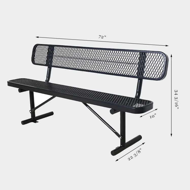 Уличная скамейка из металлической сетки для парка, 6 футов 8 футов 8