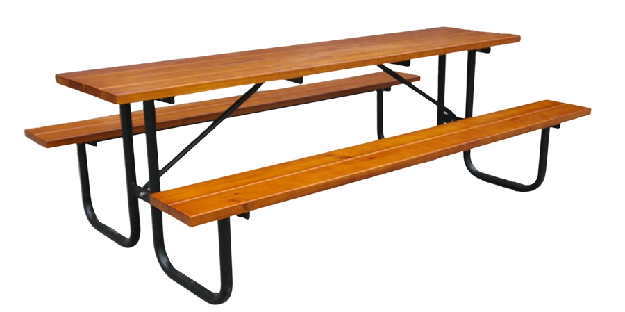 طاولة نزهة من الخشب الصلب - طقم مقاعد خارجية بطول 6 أقدام و8 أقدام 5