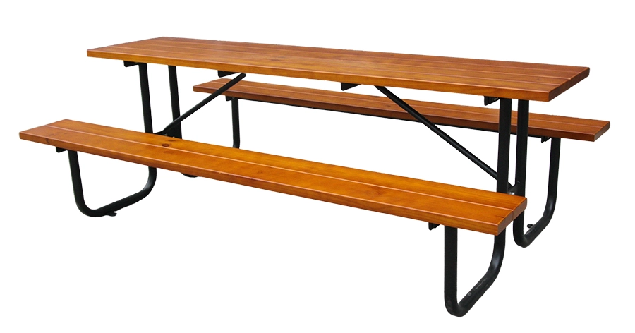 طاولة نزهة من الخشب الصلب - طقم مقاعد خارجية بطول 6 أقدام و8 أقدام 4