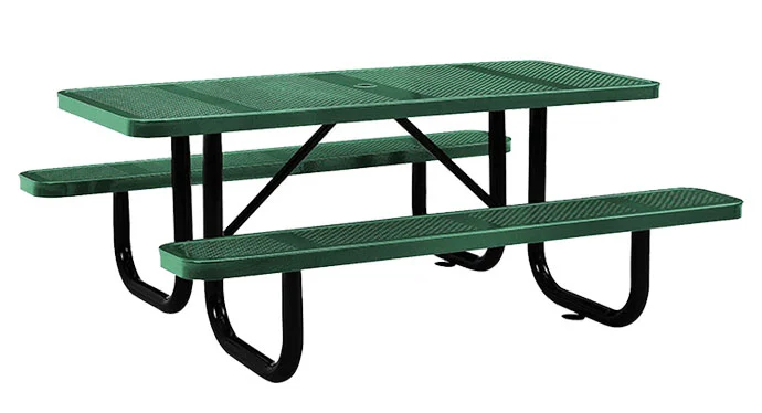 طاولات نزهة مستطيلة محمولة من المعدن المثقب - 6 أقدام و8 أقدام 9
