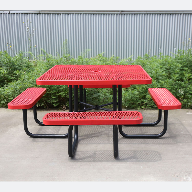 Custom Professional Thermoplastic Coated Picnic Tables Expanded Steel