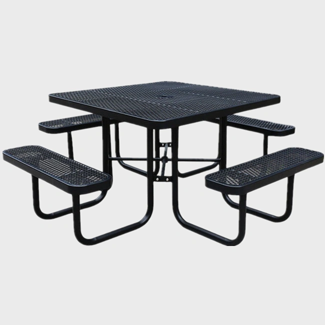 Expanded steel square restaurant commercial picnic table 8