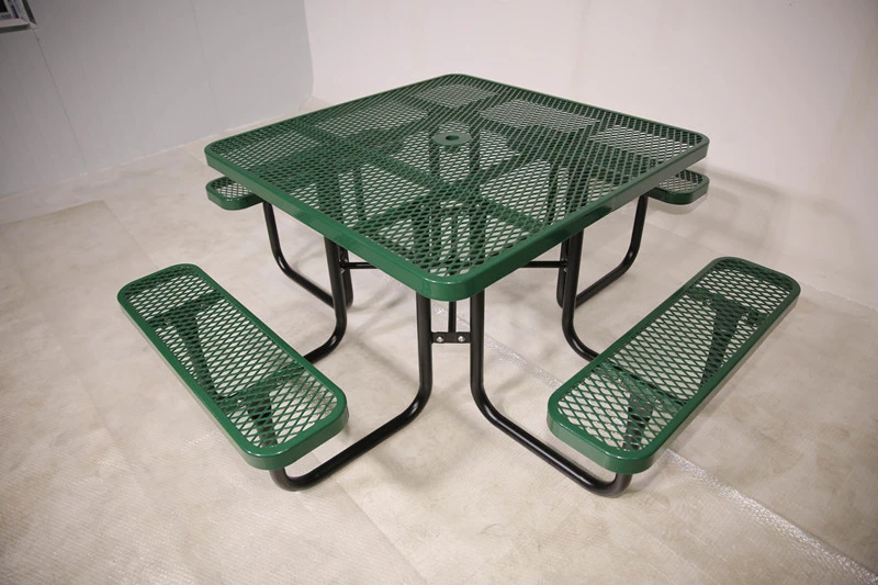 Expanded steel square restaurant commercial picnic table 9