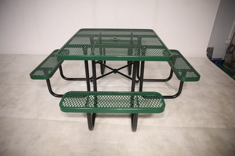 Expanded steel square restaurant commercial picnic table 10