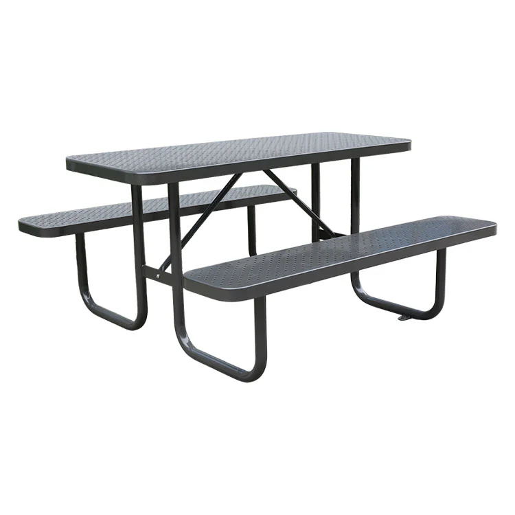 6ft 8ft Perforated Steel Picnic Table Bench - Heavy Duty 10