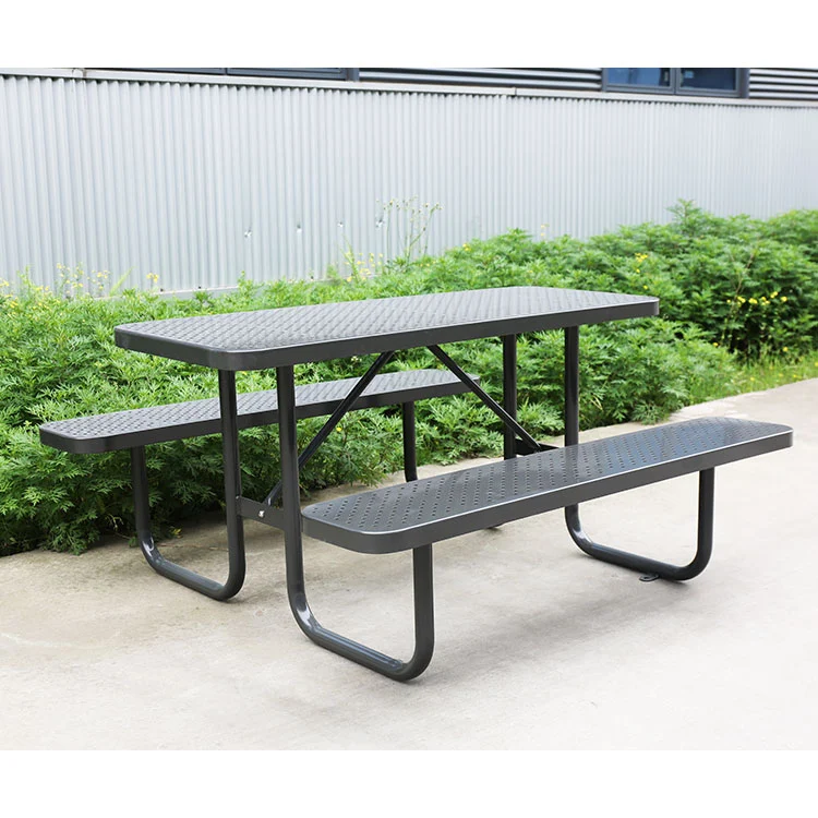 6ft 8ft Perforated Steel Picnic Table Bench - Heavy Duty 11