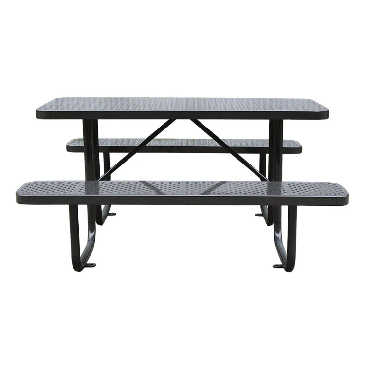 6ft 8ft Perforated Steel Picnic Table Bench - Heavy Duty 9
