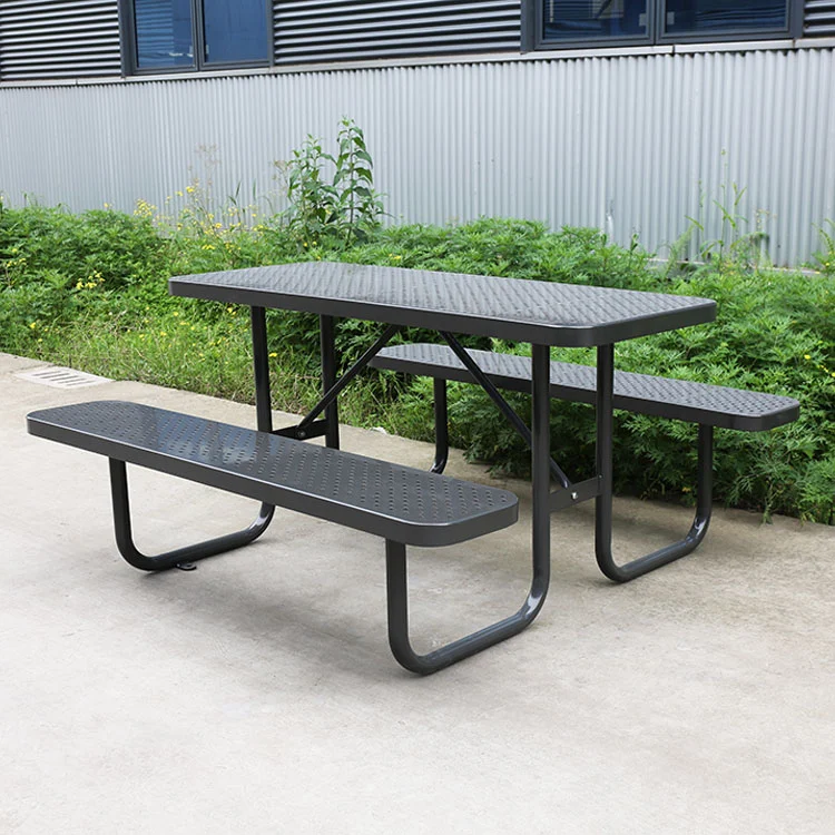 6ft 8ft Perforated Steel Picnic Table Bench - Heavy Duty 13